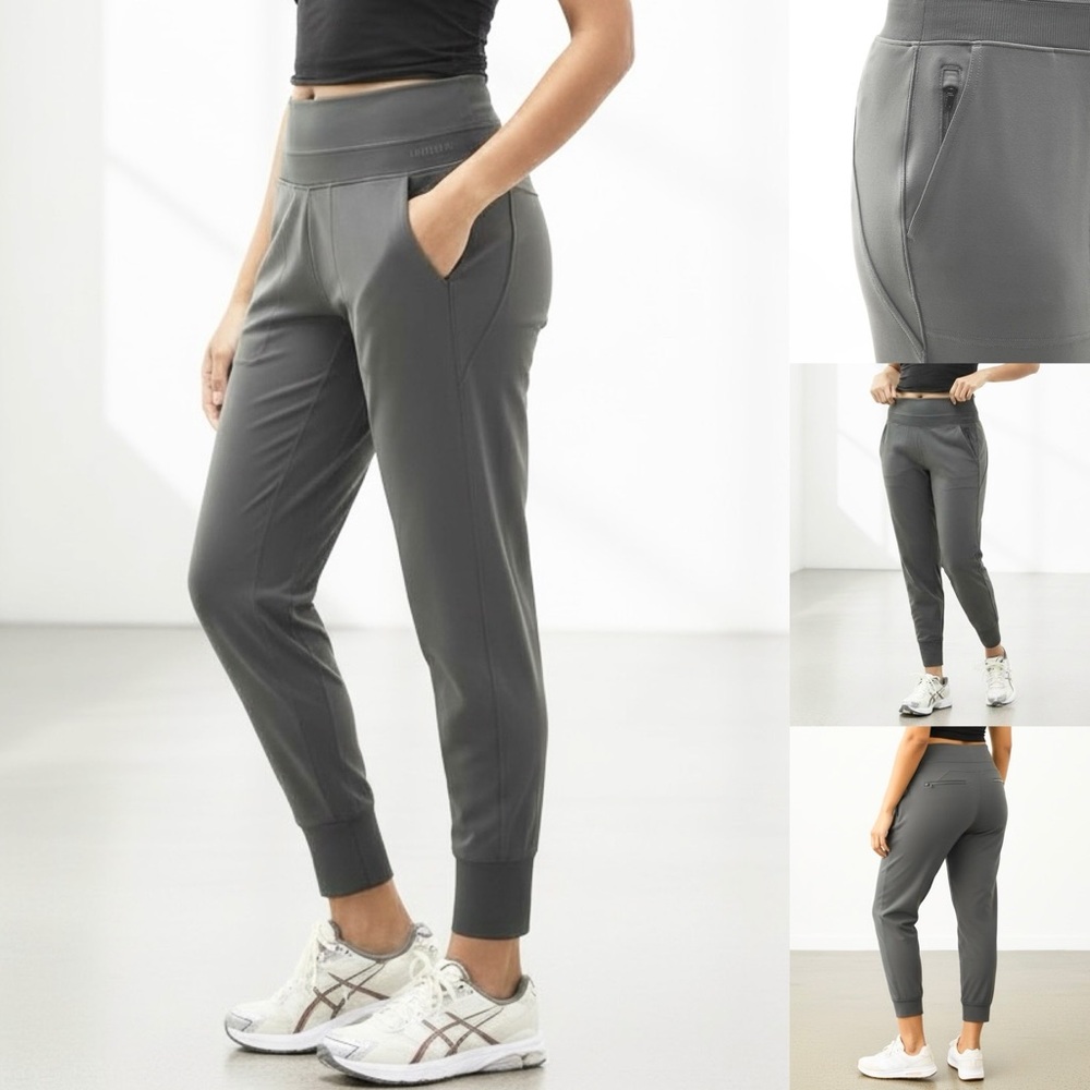 ATHLETA High Rise Jogger All-Way Stretch Wide Waistband Ankle Length Zip Pockets